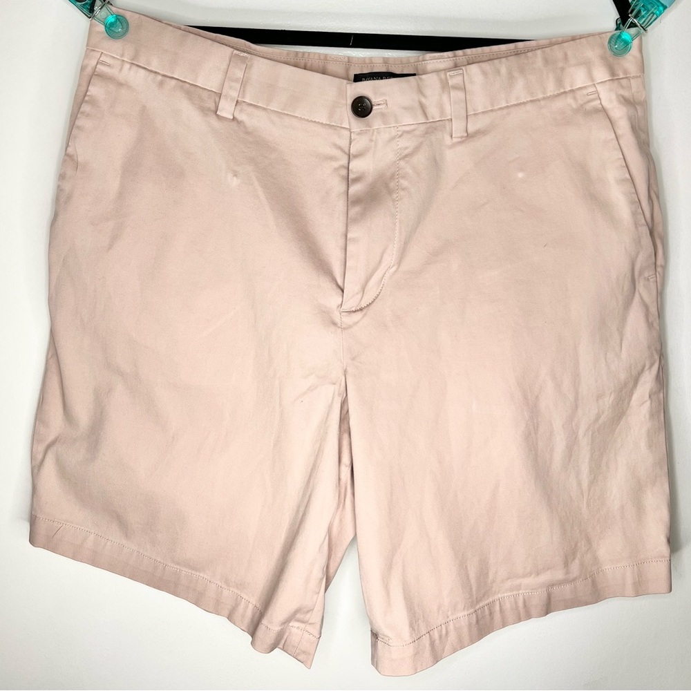 Banana Republic Aiden Shorts Mens 34 Peach Pink 9" Inseam Performance Chino